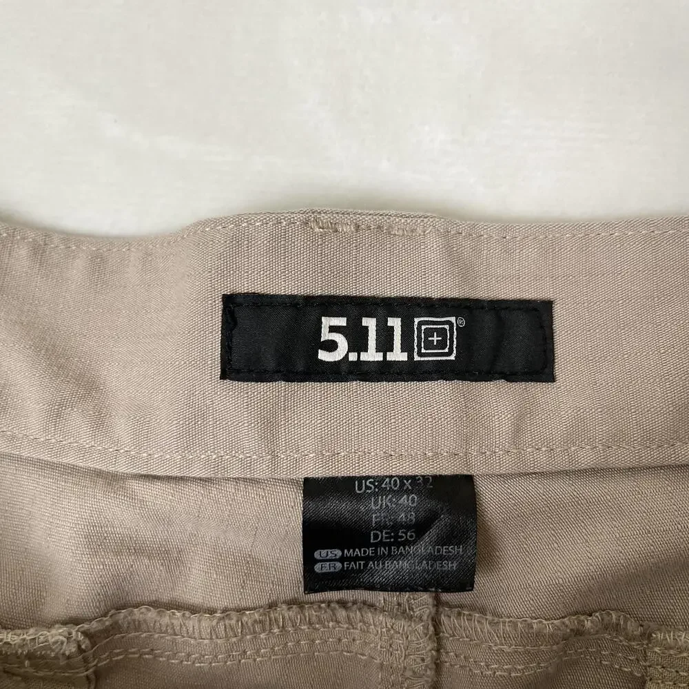 5.11 Tactical Cargo Pants Mens 40x32 Beige Regular Fit Microfiber Workwear
